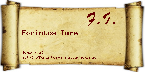Forintos Imre névjegykártya